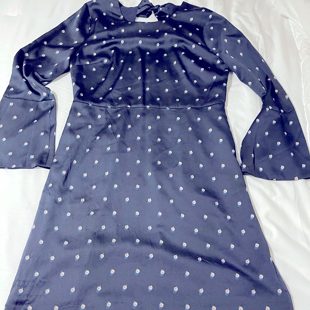 Satin Banana Republic Bell Sleeve Dress Sz 14